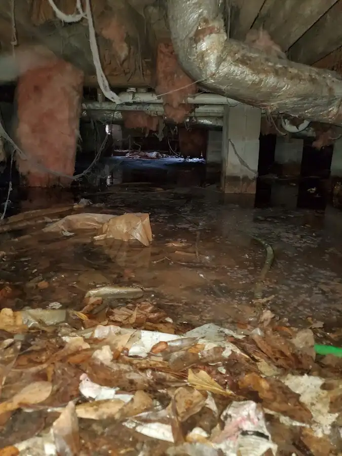 Crawl space flood assessment for Commercial Water Damage Restoration in Franconia